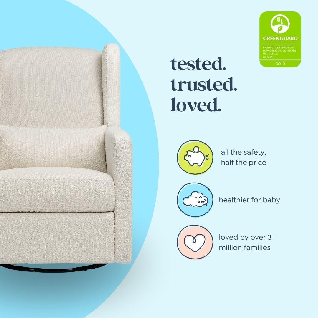 imageCarters Arlo Glider Recliner Nursery Chair Water ampamp Stain Resistant Glider Rocking Chair for Nursery GREENGUARD Gold FSC ampamp CertiPUR US Certified Cozy Cream Swivel Rocker Recliner ChairIvory Boucle