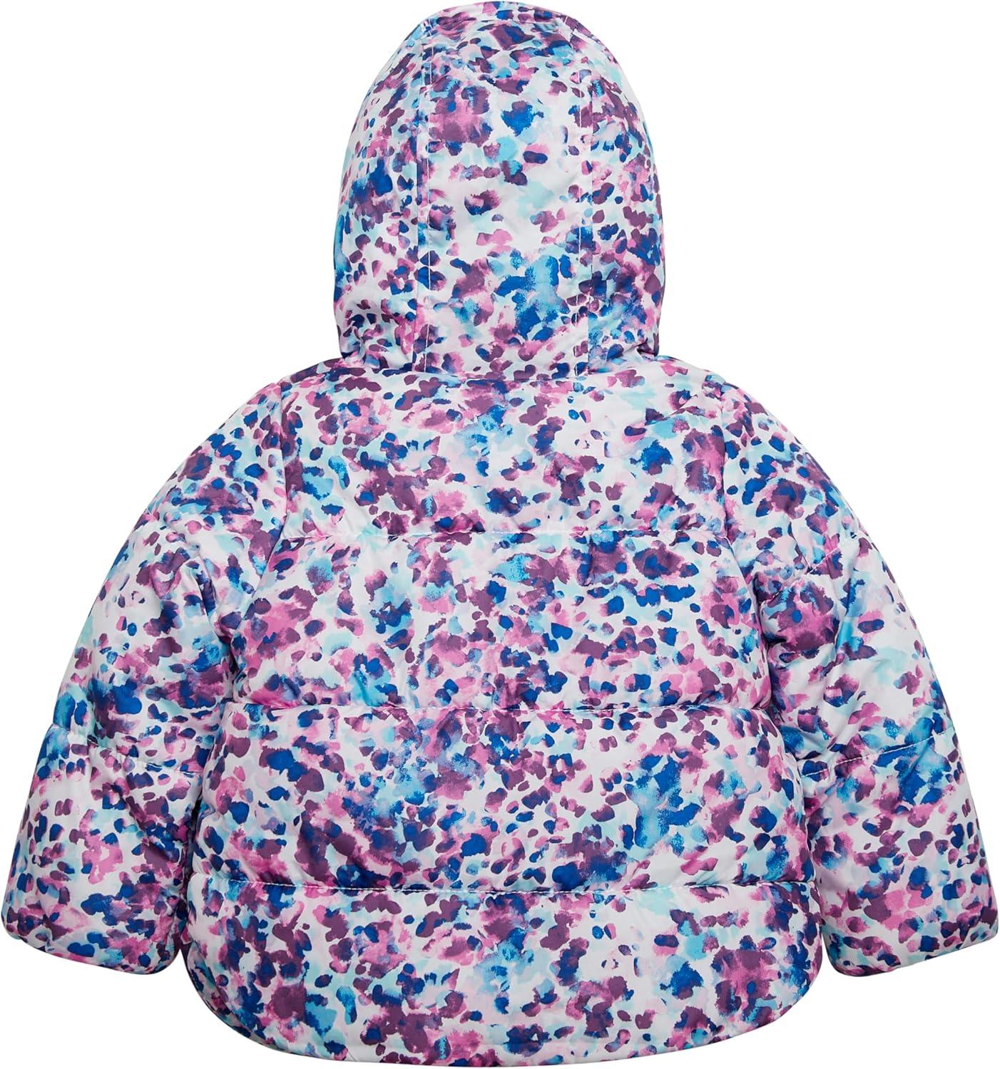 imageCarters Baby Girls 2Piece Snowsuit Cozy Hooded Puffer Jacket and Ski Bib SetPurple Turquoise