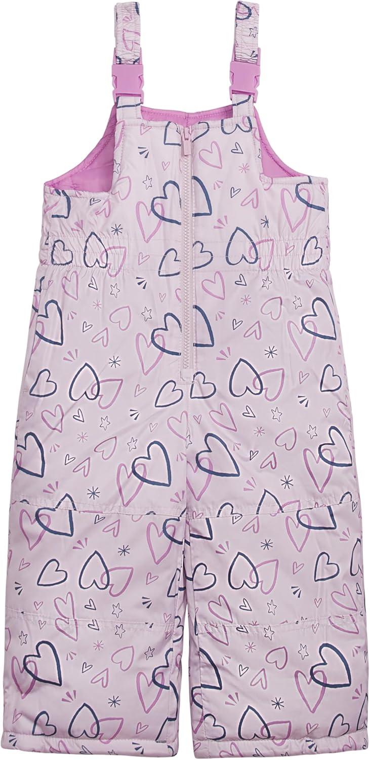 imageCarters Girls 2Piece Snowsuit Puffer Jacket and Skibib Snow Pants Toddler and Big KidsAll Lilac Heart