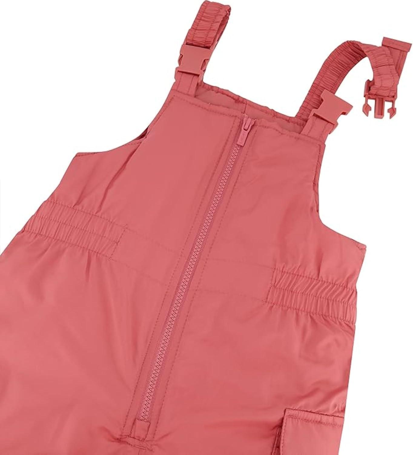 imageCarters Girls 2Piece Snowsuit Puffer Jacket and Skibib Snow Pants Toddler and Big KidsButterfly Coral