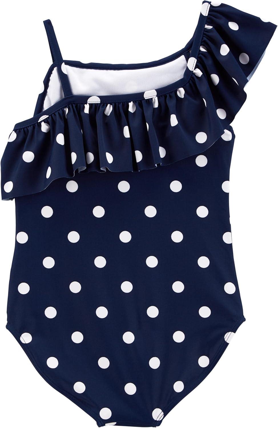 imageCarters Girls SwimsuitNavy Ruffled Shoulder