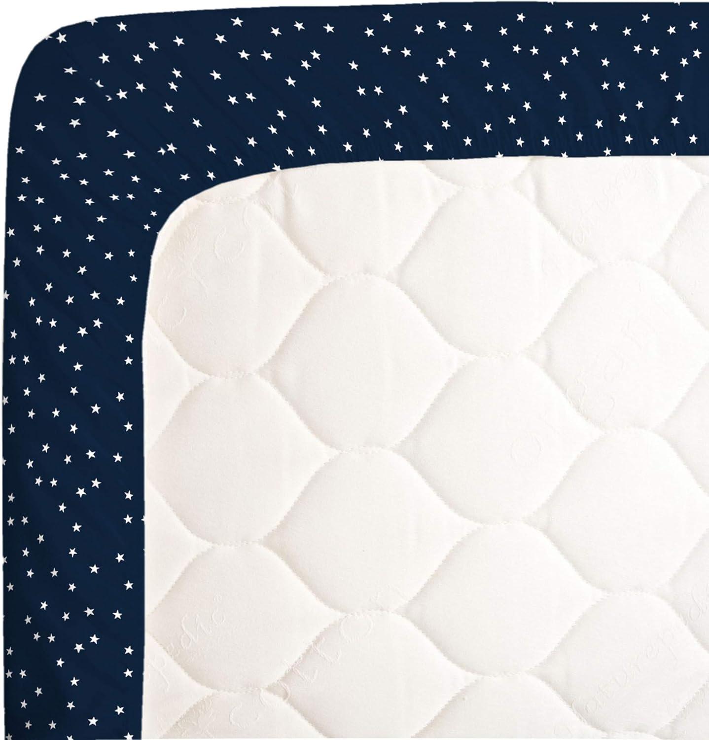 imageCarters Navy wWhite Stars Crib SheetStars NavyWhite