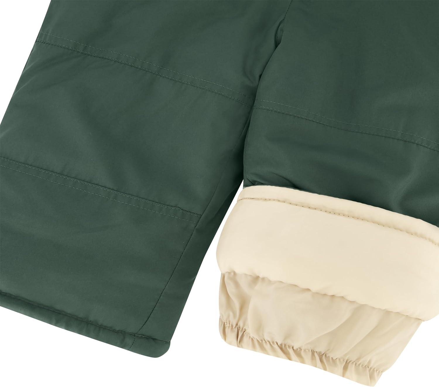 imageCarters boys Boys Warm 2 Piece Snow Pant ampamp Jacket SnowsuitOliveBeigeOrange