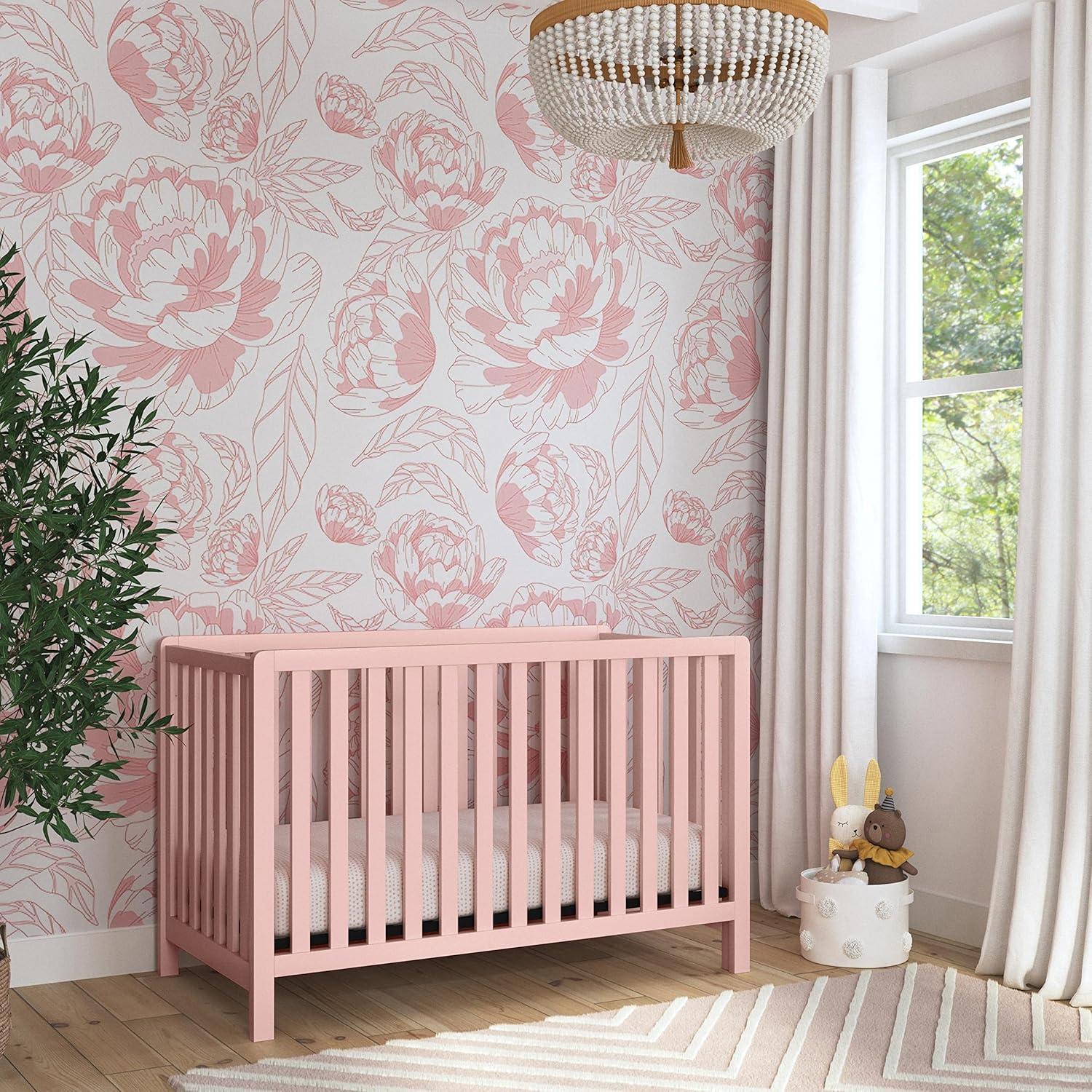 imageCarters by DaVinci Colby 4in1 LowProfile Convertible Crib in Petal Pink Greenguard Gold Certified