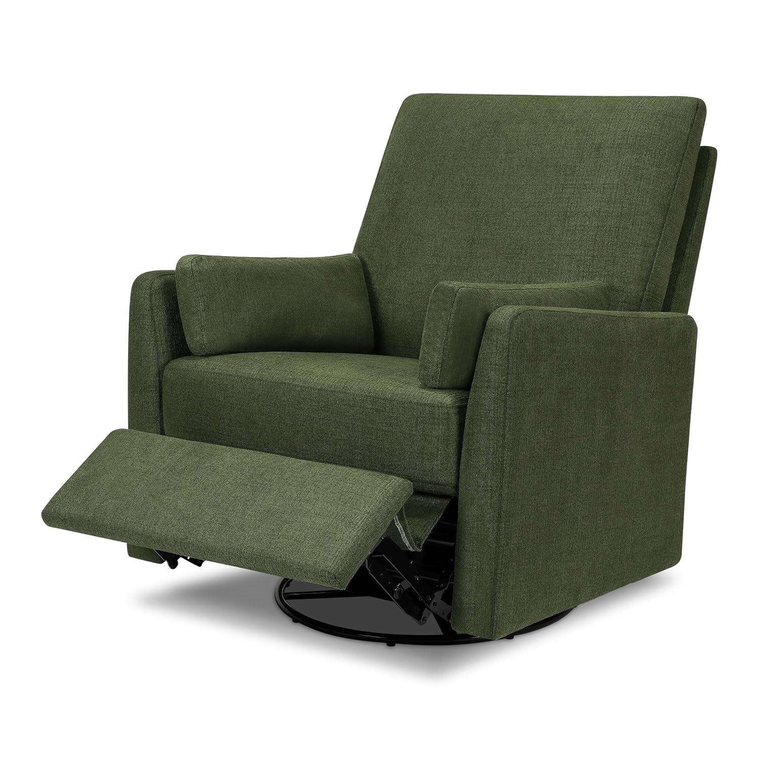 imageCarters by DaVinci Ethan Swivel Recliner in Performance Forest Green Linen GREENGUARD Gold ampamp CertiPURUS CertifiedForest Green Linen