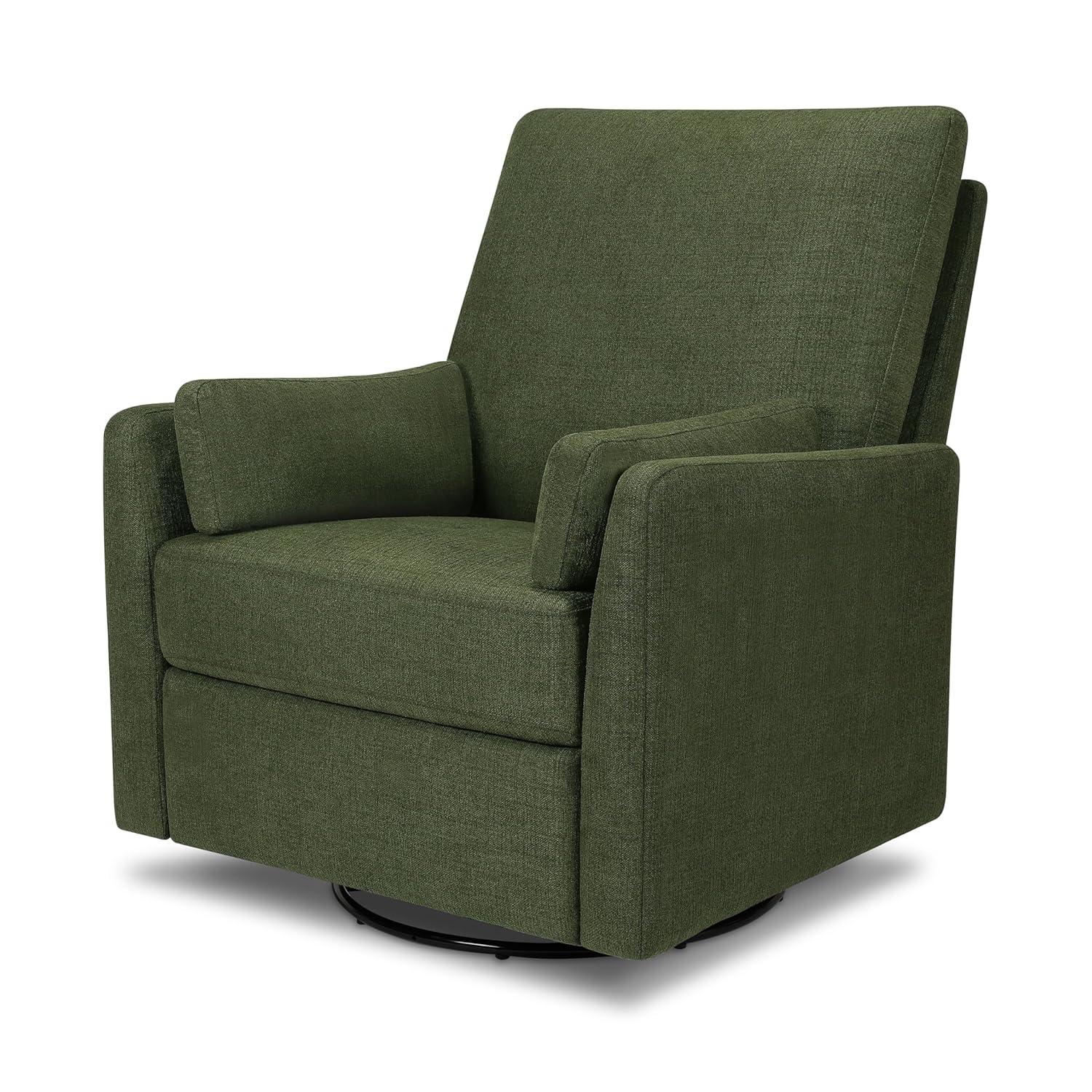 imageCarters by DaVinci Ethan Swivel Recliner in Performance Forest Green Linen GREENGUARD Gold ampamp CertiPURUS CertifiedForest Green Linen