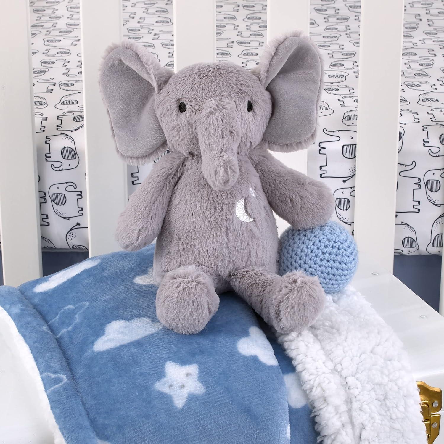 imageNoJo Carters Blue Elephant Gray Elephant Super Soft Plush Stuffed Animal