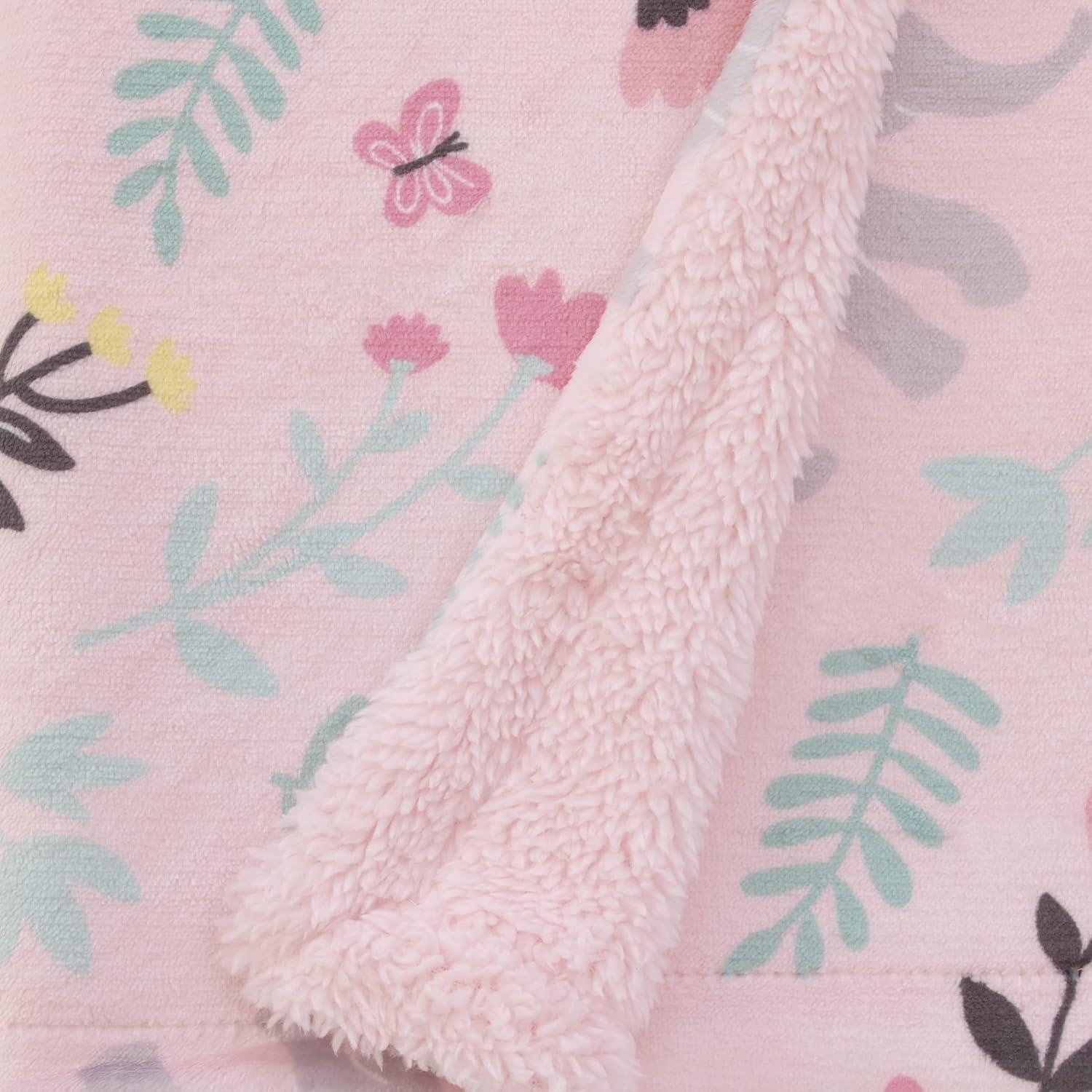 imageNoJo Carters Floral Elephant Pink Super Soft Baby Blanket