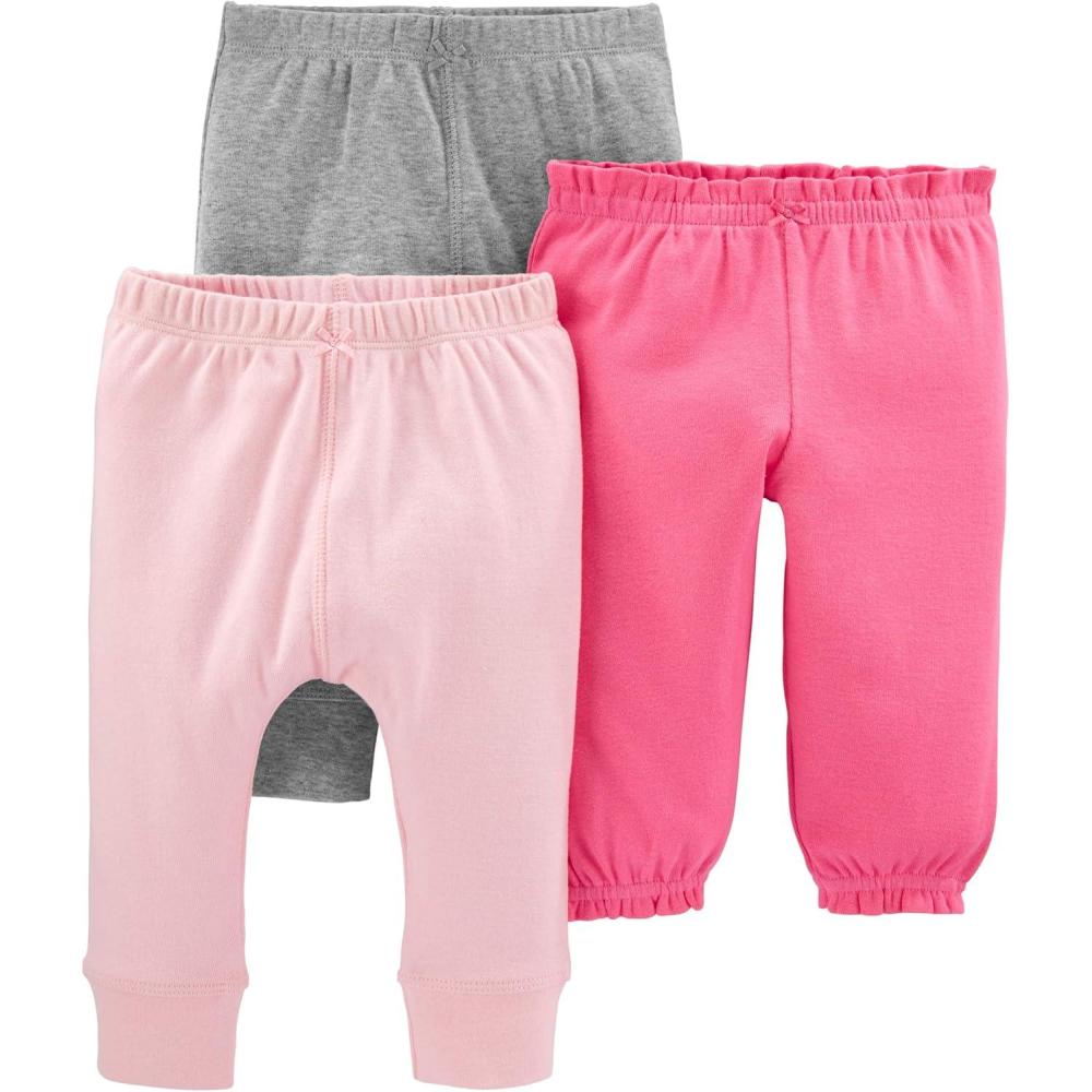 imageCarters Baby Girls 3Pack PantsGreyPink