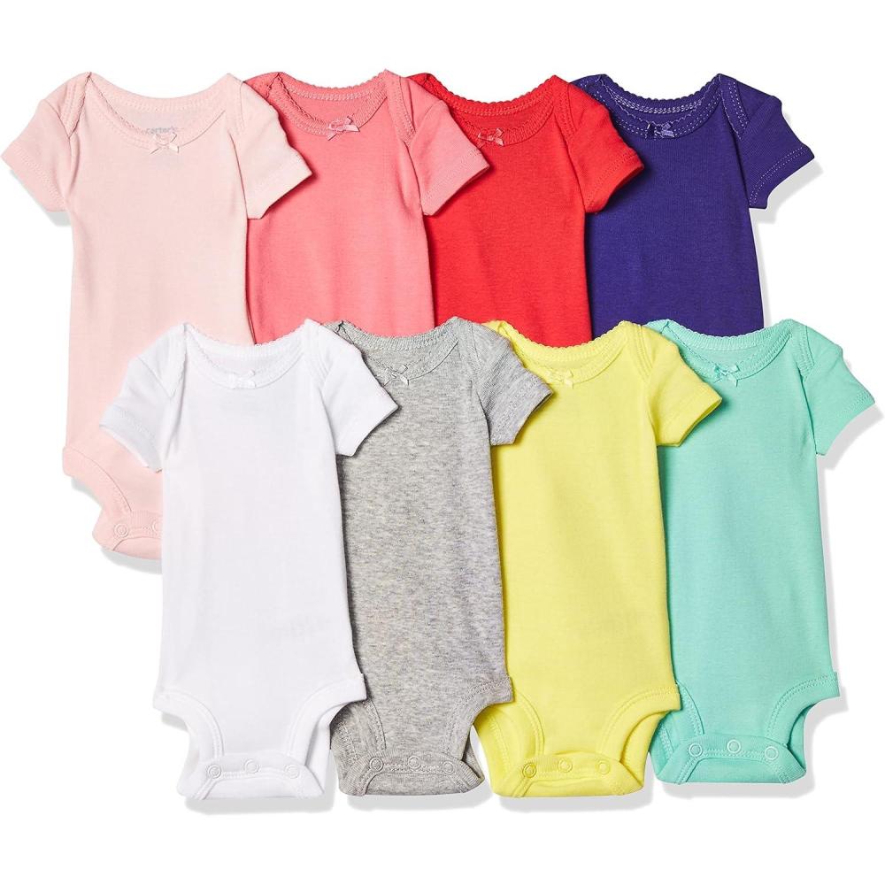 imageCarters Baby Girls 8pack Shortsleeve BodysuitsAssorted Pack