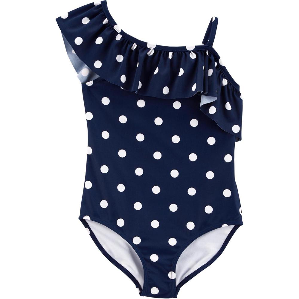 imageCarters Girls SwimsuitNavy Ruffled Shoulder