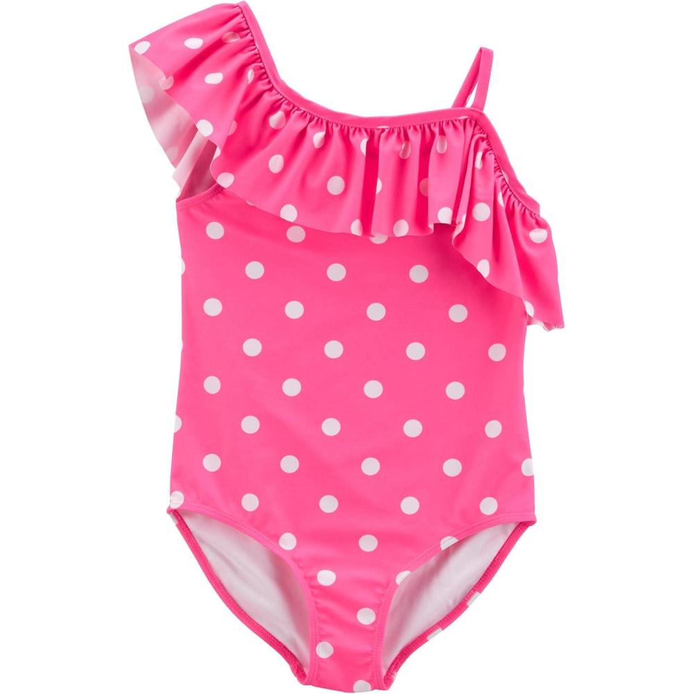 imageCarters Girls SwimsuitPink Ruffled Shoulder