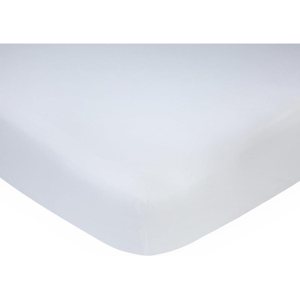 imageCarters Navy wWhite Stars Crib SheetSolid White Cotton Knit