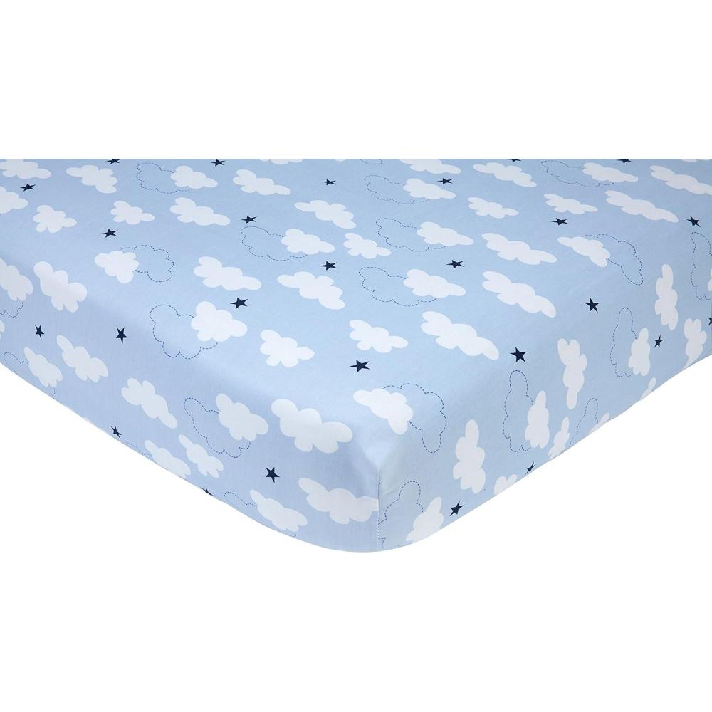imageCarters Navy wWhite Stars Crib SheetTake Flight AirplaneCloudStar