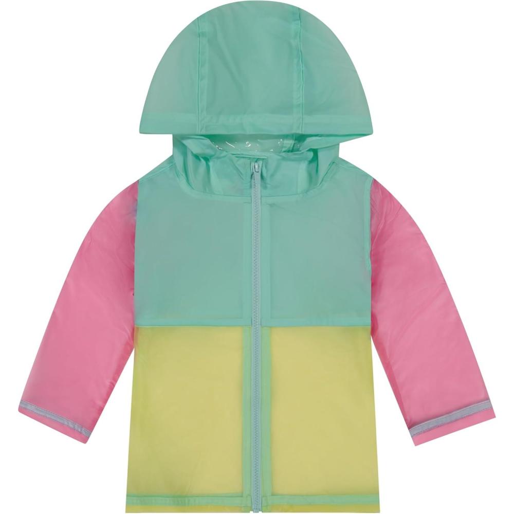 imageCarters Toddler ampamp Little Girls Midweight Fleece Lined Hooded Raincoat Rain JacketClear