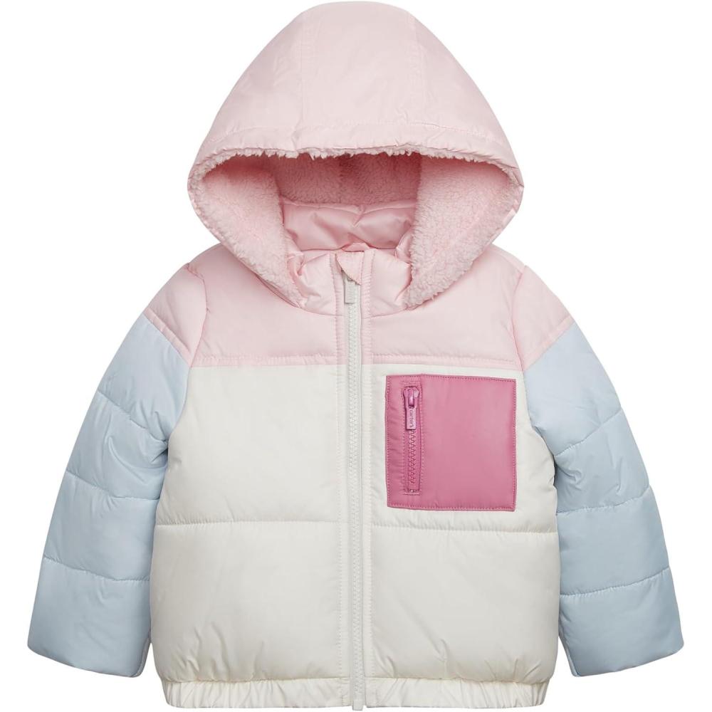 imageCarters babygirls Color Blocked Heavyweight Puffer JacketPink