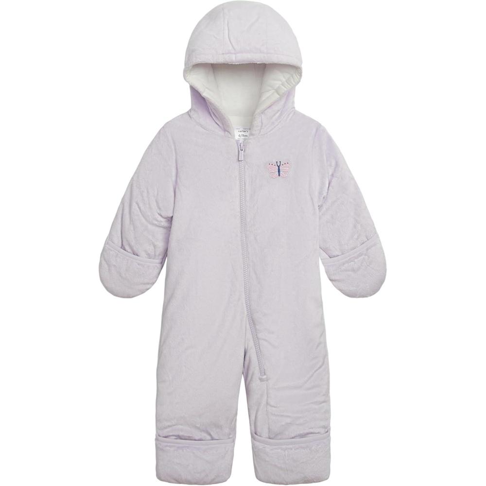 imageCarters babygirls Cozy Onepiece Footed Pram SuitVelboa Lilac