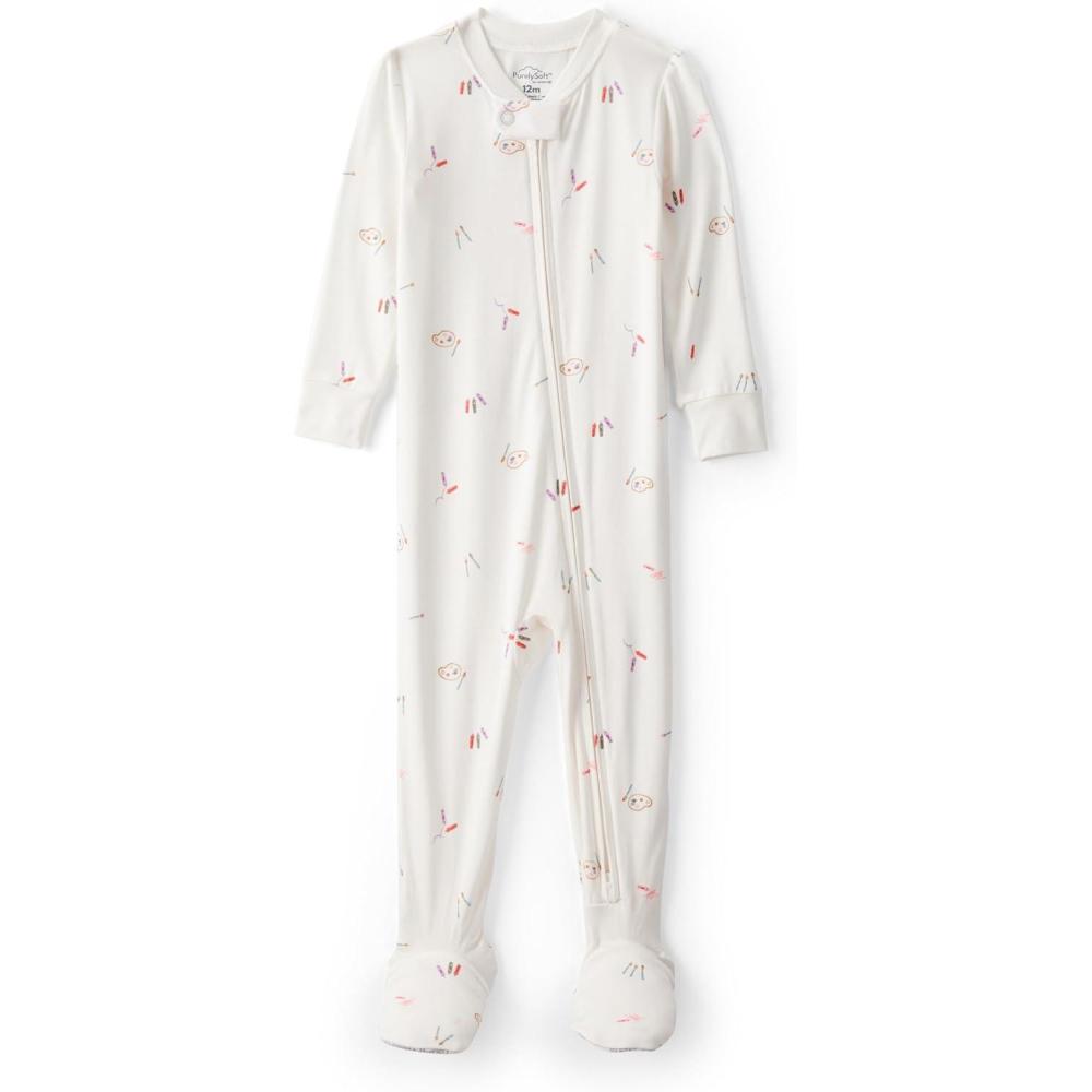 imageCarters babygirls Purelysoft Longsleeve 2way Zip PajamasArt Print