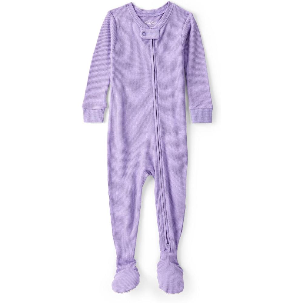 imageCarters babygirls Purelysoft Longsleeve 2way Zip PajamasPurple Solid