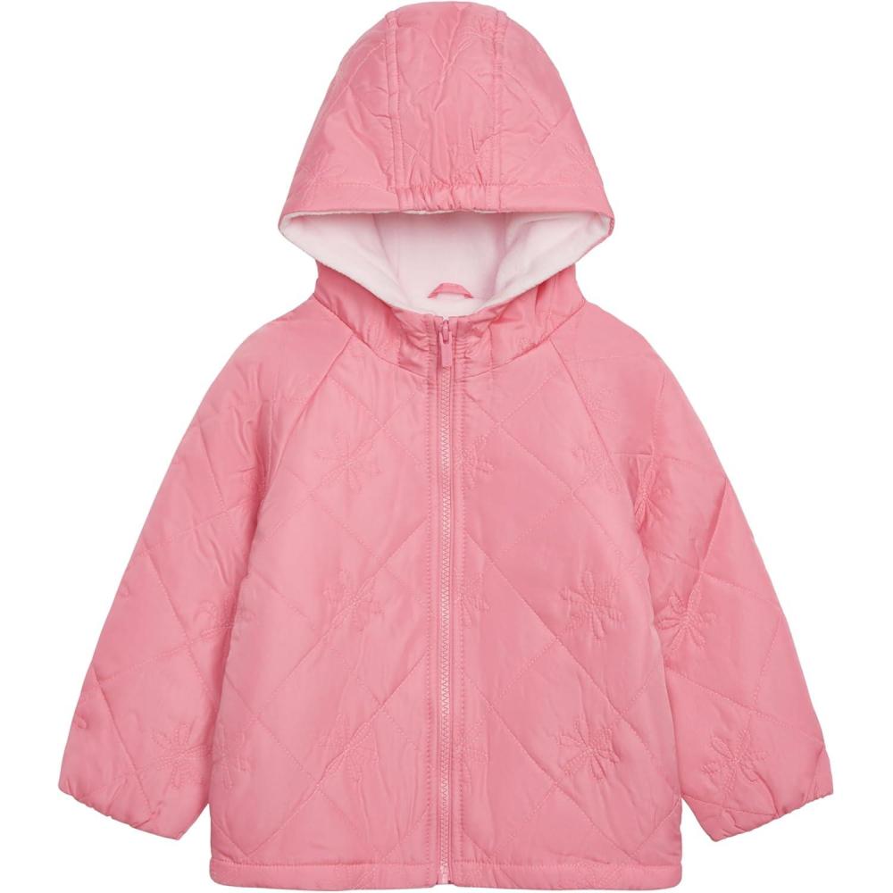 imageCarters girls Daisy Diamond Quilted Midweight Jacket With Fleece LiningPink