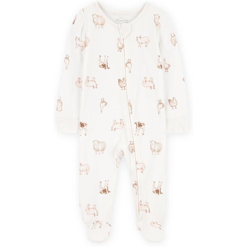 imageCarters unisexbaby Purelysoft Sleep and Play PajamasFarm Animal