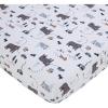 imageNoJo Carters Woodland Friends White and Multi Colored Bear Fox Squirrel Tree and Camper Fitted Crib SheetCrib