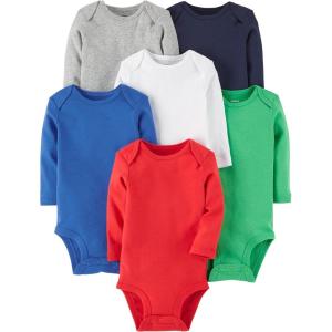 Carter’s Baby Girls’ 6 pack Long Sleeve Bodysuits(Assorted Pack)