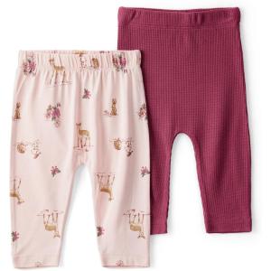 Carter’s Baby-Girls Purelysoft 2-Pack Pant(Burgundy Deer Print)