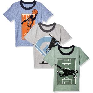 Carter’s Big Boys’ 3-Pack Short-Sleeve Graphic T-Shirt(Multi Sports)