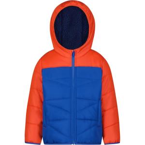 Carter’s Boys Heavyweight Jacket, Warm, Hooded, Water-Resistant Winter Coat(Orange)