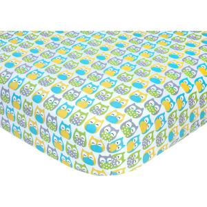Carter’s Navy w/White Stars Crib Sheet(Owl)