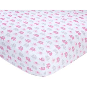 Carter’s Navy w/White Stars Crib Sheet(Pink Elephant)