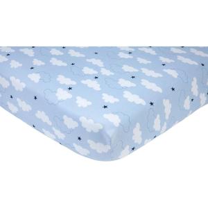 Carter’s Navy w/White Stars Crib Sheet(Take Flight Airplane/Cloud/Star)