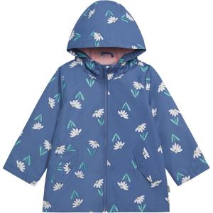 Carter’s Toddler & Little Girls’ Midweight Fleece Lined Hooded Raincoat Rain Jacket(Color Changing Blue)