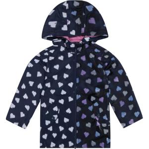 Carter’s Toddler & Little Girls’ Midweight Fleece Lined Hooded Raincoat Rain Jacket(Heart Print)