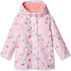 Carter’s Toddler & Little Girls’ Midweight Fleece Lined Hooded Raincoat Rain Jacket(Light Pink Daisies)