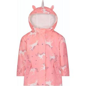 Carter’s Toddler & Little Girls’ Midweight Fleece Lined Hooded Raincoat Rain Jacket(Pink Unicorn)