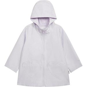 Carter’s Toddler & Little Girls’ Midweight Fleece Lined Hooded Raincoat Rain Jacket(Purple)