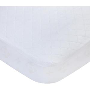 Carters Waterproof Fitted Quilted Crib and Toddler Protective Mattress Pad Cover, White(White)