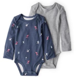 Carter’s baby-boys Purelysoft 2-pack Long Sleeve Bodysuit(Football Print)