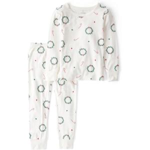 Carter’s baby-boys Purelysoft Long-sleeve 2-piece Pajamas(Christmas Wreath)