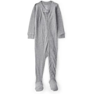 Carter’s baby-boys Purelysoft Long-sleeve 2-way Zip Pajamas(Gray Solid)