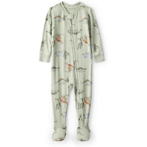 Carter’s baby-boys Purelysoft Long-sleeve 2-way Zip Pajamas(Green Dino)
