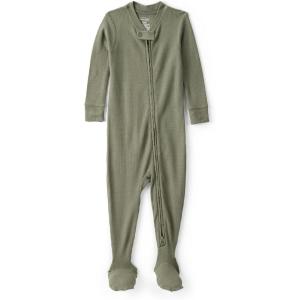 Carter’s baby-boys Purelysoft Long-sleeve 2-way Zip Pajamas(Green Solid)
