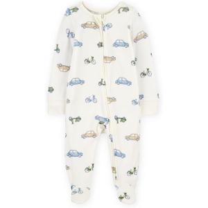 Carter’s baby-boys Purelysoft Sleep and Play Pajamas(Ivory Car)