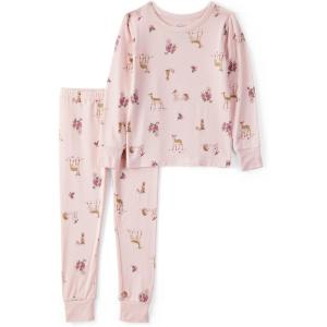 Carter’s baby-girls Purelysoft Long-sleeve 2-piece Pajamas(Pink Woodland)