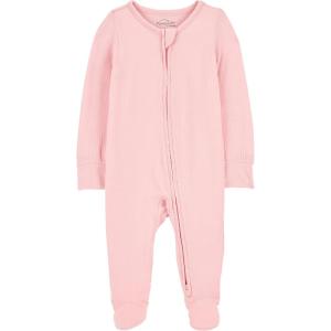 Carter’s baby-girls Purelysoft Sleep and Play Pajamas(Pink Solid)