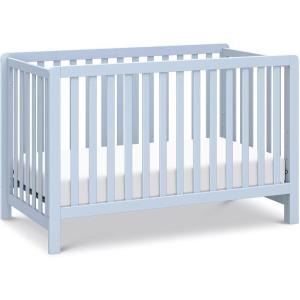 Carter’s by DaVinci Colby 4-in-1 Convertible Crib with Trundle Drawer in White, Greenguard Gold Certified, Undercrib Storage(Powder Blue)