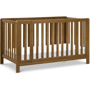 Carter’s by DaVinci Colby 4-in-1 Convertible Crib with Trundle Drawer in White, Greenguard Gold Certified, Undercrib Storage(Walnut)