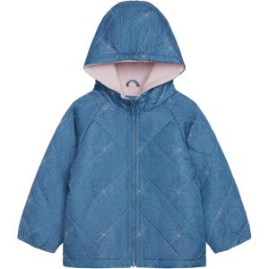 Carter’s girls Daisy Diamond Quilted Midweight Jacket With Fleece Lining(Chambray)